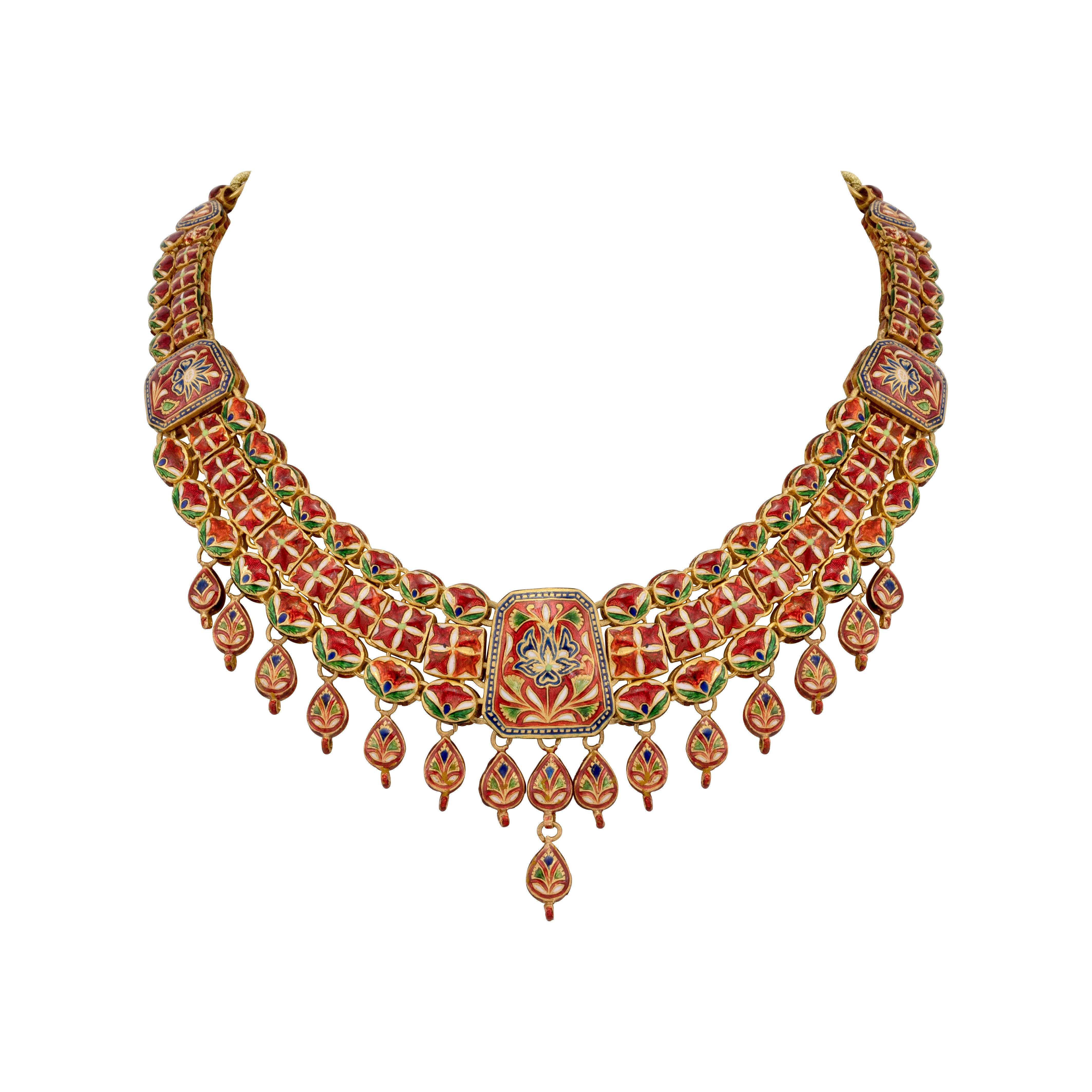 Gold Polki Choker with Pear-Shaped Drops